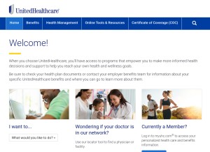 How welcometouhc.com looks like on a tablet such as an iPad.