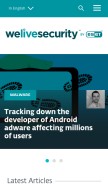 How welivesecurity.com looks like on a mobile device such as an iPhone.