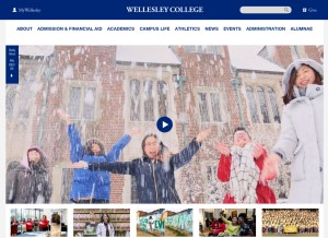How wellesley.edu looks like on a tablet such as an iPad.