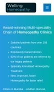 How wellinghomeopathy.com looks like on a mobile device such as an iPhone.