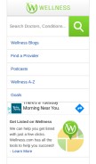How wellness.com looks like on a mobile device such as an iPhone.