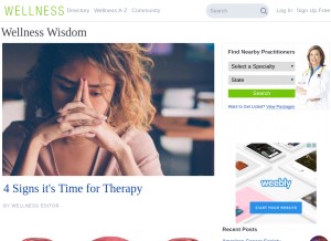 How wellness.com looks like on a tablet such as an iPad.