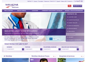 How wellstar.org looks like on a tablet such as an iPad.