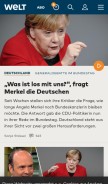 How welt.de looks like on a mobile device such as an iPhone.