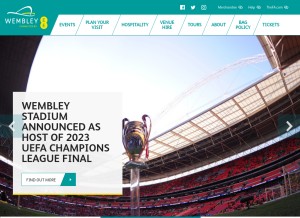 How wembleystadium.com looks like on a tablet such as an iPad.