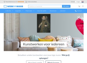 How werkaandemuur.nl looks like on a tablet such as an iPad.