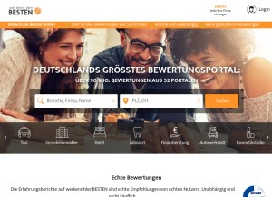 How werkenntdenbesten.de looks like on a tablet such as an iPad.