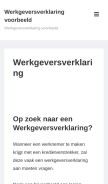 How werkgeversverklaringvoorbeeld.nl looks like on a mobile device such as an iPhone.