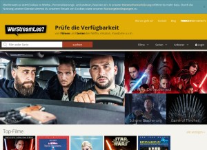 How werstreamt.es looks like on a tablet such as an iPad.