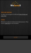 How wesendit.com looks like on a mobile device such as an iPhone.