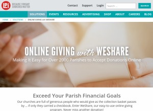 How weshareonline.org looks like on a tablet such as an iPad.
