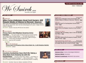 How wesmirch.com looks like on a tablet such as an iPad.