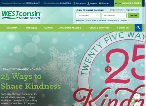 How westconsincu.org looks like on a tablet such as an iPad.