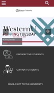 How westernu.edu looks like on a mobile device such as an iPhone.