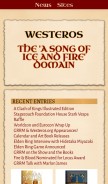 How westeros.org looks like on a mobile device such as an iPhone.