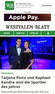 How westfalen-blatt.de looks like on a mobile device such as an iPhone.