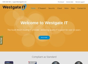 How westgateit.com looks like on a tablet such as an iPad.