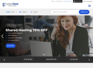How westhost.com looks like on a tablet such as an iPad.