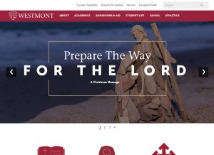 How westmont.edu looks like on a tablet such as an iPad.