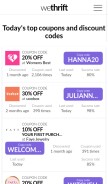 How wethrift.com looks like on a mobile device such as an iPhone.