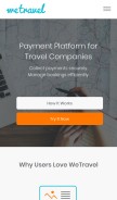 How wetravel.com looks like on a mobile device such as an iPhone.