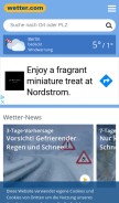 How wetter.com looks like on a mobile device such as an iPhone.
