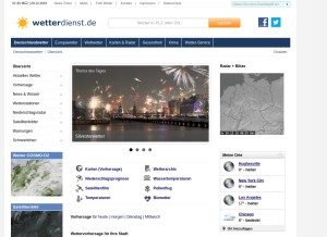 How wetterdienst.de looks like on a tablet such as an iPad.
