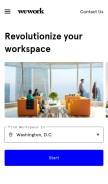 How wework.com looks like on a mobile device such as an iPhone.