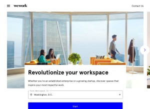 How wework.com looks like on a tablet such as an iPad.
