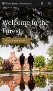 How wfu.edu looks like on a mobile device such as an iPhone.