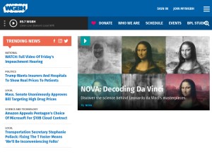 How wgbh.org looks like on a tablet such as an iPad.