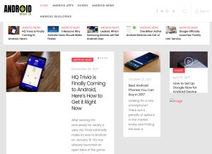 How whatandroidis.com looks like on a tablet such as an iPad.