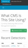 How whatcms.org looks like on a mobile device such as an iPhone.