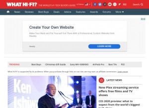 How whathifi.com looks like on a tablet such as an iPad.