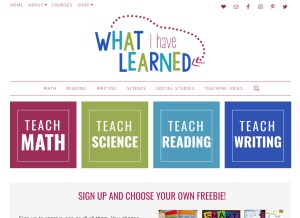 How whatihavelearnedteaching.com looks like on a tablet such as an iPad.