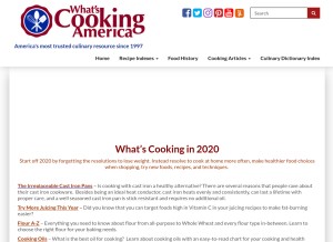 How whatscookingamerica.net looks like on a tablet such as an iPad.
