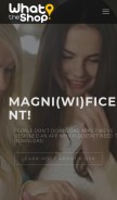 How whattheshop.net looks like on a mobile device such as an iPhone.