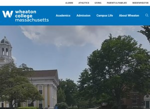 How wheatoncollege.edu looks like on a tablet such as an iPad.