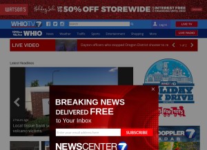 How whio.com looks like on a tablet such as an iPad.