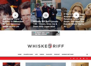 How whiskeyriff.com looks like on a tablet such as an iPad.