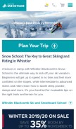 How whistler.com looks like on a mobile device such as an iPhone.