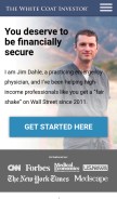 How whitecoatinvestor.com looks like on a mobile device such as an iPhone.