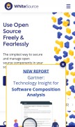 How whitesourcesoftware.com looks like on a mobile device such as an iPhone.