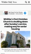 How whittierdailynews.com looks like on a mobile device such as an iPhone.