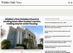 How whittierdailynews.com looks like on a tablet such as an iPad.