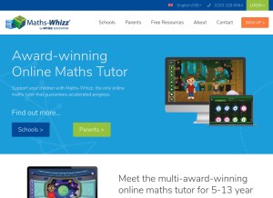 How whizz.com looks like on a tablet such as an iPad.