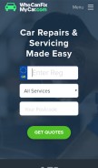 How whocanfixmycar.com looks like on a mobile device such as an iPhone.