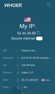 How whoer.net looks like on a mobile device such as an iPhone.