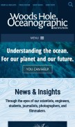 How whoi.edu looks like on a mobile device such as an iPhone.