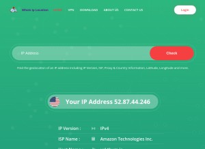 How whoisiplocation.com looks like on a tablet such as an iPad.